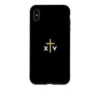 Custodia per iPhone XS Max Papa Leone XIV numero romano con Croce sottile Gesù
