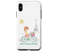 Custodia per iPhone XS Max Parigi è sempre una buona idea Ragazza carina in bicicletta
