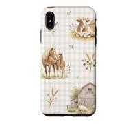 Custodia per iPhone XS Max Pastoral Homestead Cavallo Mucca Pecora Paese Acquerello