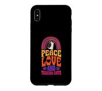Custodia per iPhone XS Max Peace Love And Smoking Cats Bohemian Rainbow