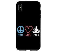 Custodia per iPhone XS Max Peace Love Yoga Meditazione Zen Retro Lotus