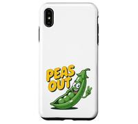 Custodia per iPhone XS Max Peas Out - Divertente gioco di parole a forma di pisello con scritta «Peas Out Giving Peace»