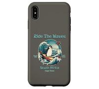 Custodia per iPhone XS Max Penguin Surfing Waves Sud Africa Cape Cod Surfs Up Fun