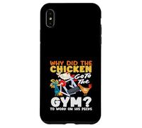 Custodia per iPhone XS Max Perché il pollo è andato in palestra Pecks divertente gioco di parole di allenamento