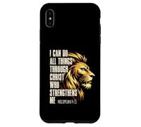 Custodia per iPhone XS Max Philippians 4:13 Religious Lion Strengthens Christian
