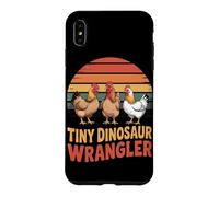 Custodia per iPhone XS Max Piccolo Dinosaur Wrangler Divertente Pollo Agricoltore Retro