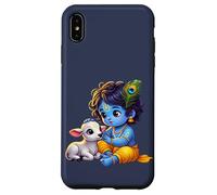 Custodia per iPhone XS Max Piccolo Krishna Gopal con vitello adorabile arte spirituale indù