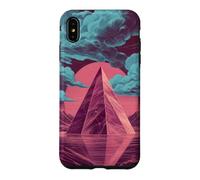 Custodia per iPhone XS Max Piramide di cristallo sotto le nuvole ciano