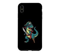 Custodia per iPhone XS Max Pirate Dinosaur T Rex - Costume pirata Buccaneer Jolly Roger