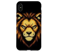 Custodia per iPhone XS Max Pixel Art Lion Face Vintage 8 Bit t-shirt Per uomo donna bambino