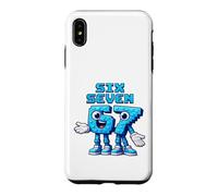 Custodia per iPhone XS Max Pixel Six Seven Numbers Stile di gioco retrò
