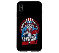 Custodia per iPhone XS Max Play More Disc Golf Frolf Patriotic Goth USA Zio Sam Skull