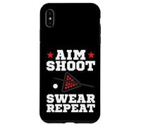 Custodia per iPhone XS Max Pool Playing Aim Shoot Swear Repeat Pool Playing Billiards