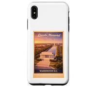 Custodia per iPhone XS Max Poster aereo vintage Washington D.C. Lincoln USA arte di viaggio