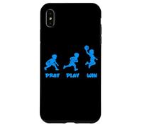 Custodia per iPhone XS Max Pregare Gioca Vincere Giocatore di Basket Kid Cristianesimo Fede