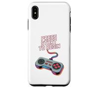 Custodia per iPhone XS Max Premi Start per iniziare il controller da gioco retrò Art