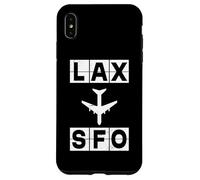 Custodia per iPhone XS Max Progettazione del codice di viaggio del percorso dell'aereo LAX SFO