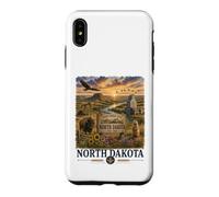 Custodia per iPhone XS Max Progettazione di viaggi del paesaggio della prateria dell'acquerello del Nord Dakota