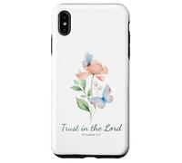 Custodia per iPhone XS Max Proverbs 3:5 Trust in the LORD - Women Girls Floral (White)