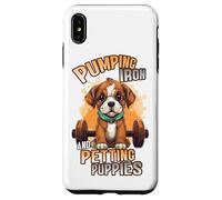 Custodia per iPhone XS Max Pumping Iron and Petting Puppies Body Building