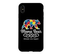 Custodia per iPhone XS Max Puzzle per la consapevolezza dell'autismo, mamma orso sostenitore, supporto per amore