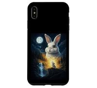Custodia per iPhone XS Max Rabbit Howling to The Moon Vintage Funny Rabbit