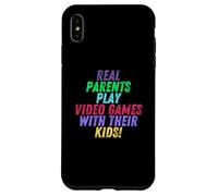 Custodia per iPhone XS Max Real Parents Play Video Games With Their Kids Gamer Mom Dad