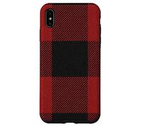 Custodia per iPhone XS Max Red Buffalo Design Christmas Decor Plaid Pattern