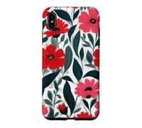 Custodia per iPhone XS Max Red Poppy Botanical Bold Flowers Floreale