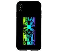Custodia per iPhone XS Max Relax The DJ Is Here LP Gothic Skull per amanti del disco in vinile