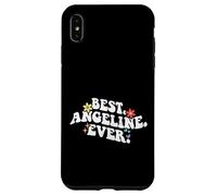Custodia per iPhone XS Max Retro Groovy Best ANGELINE Ever Nome Festa della mamma Ragazza