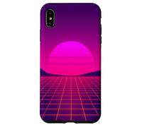 Custodia per iPhone XS Max Retro Sunset Horizon Minimal Synthwave Paesaggio