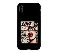 Custodia per iPhone XS Max Retro Vampire Halloween Love at First Bite Kiss or Treat