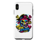 Custodia per iPhone XS Max Ride The Storm, Pirate Skull Storm Adventure Graphic