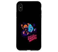 Custodia per iPhone XS Max Ride The Sweet Wave, motivo retrò fluorescente a forma di frutta surfata