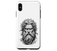 Custodia per iPhone XS Max Ritratto di Dio Mitico Schizzo Nero Bianco Line Art