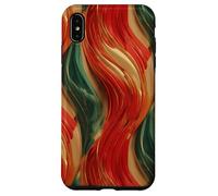 Custodia per iPhone XS Max Rosso Oro Verde Astratto Island Pattern Geometrico Onda Design