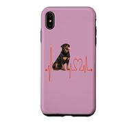 Custodia per iPhone XS Max Rottweiler Dog Battito cardiaco ECG Pulse I miei cani sono il mio cardio