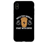 Custodia per iPhone XS Max Rule The World Star With Coffee Baristas Funny Coffee Lover
