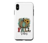 Custodia per iPhone XS Max Rustic Fall Vibes Zucca Girasoli Stampa Leopardata