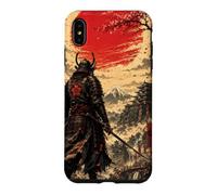 Custodia per iPhone XS Max Samurai all'alba sotto il sole cremisi