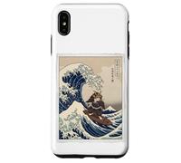 Custodia per iPhone XS Max Samurai Cat Surf La Grande Onda Off Kanagawa Ukiyo-e Art