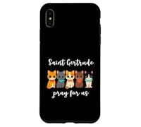 Custodia per iPhone XS Max Santa Gertrude di Nivelles Protettore dei Gatti