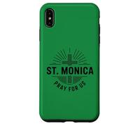 Custodia per iPhone XS Max Santa Monica Prega per noi Patrona Santa Cattolica Croce