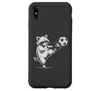Custodia per iPhone XS Max Sarcastico Calcio Raccoon Calcio Palla Coach Papà Bambini Il mio Gioco