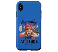 Custodia per iPhone XS Max Sassy Highland Cow "Apparentemente ho un atteggiamento" divertente