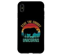 Custodia per iPhone XS Max Save the paffuto unicorni vintage divertente rinoceronte animale