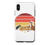 Custodia per iPhone XS Max Scacchiera con tappetino per gatti