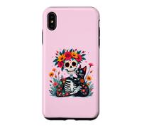 Custodia per iPhone XS Max Scheletro che abbraccia il gatto Sugar Skull Día los Muertos Cat Lovers
