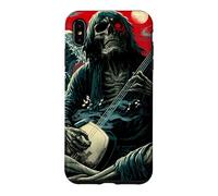 Custodia per iPhone XS Max Scheletro Chitarrista Onda Giapponese Red Moon Dark Rock Art